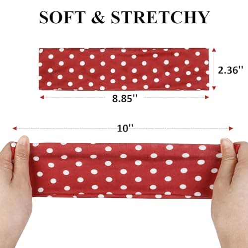 TERSE Polka Dot Headbands for Women Trendy Women Hair Accessories: Cute Head Bands for Women's Hair Fashion Hairbands 6PCS — view 5