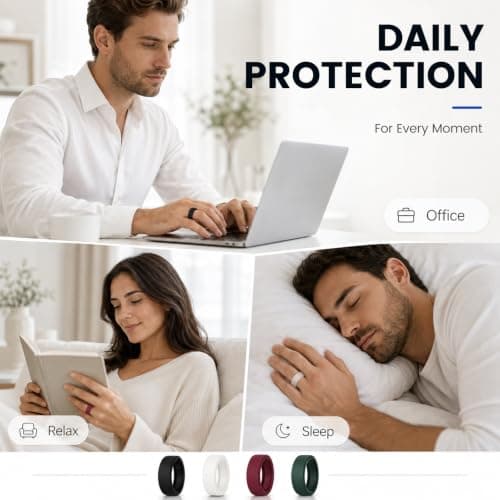 sylacor 4 Pack Ring Cover Compatible with Oura Ring 5, Ultra-Thin Silicone Ring Protector Case, Soft Comfortable Anti-Scratch Ring Guard, Supports Charging with Cover On — view 5