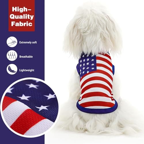 American Flag Inspired Dog Vest: Perfect Dog Shirt, Ideal Tank Top for Everyday Wear, Independence Day Celebrations Crafted Materials for a Cute and Stylish Look Blue S — view 3