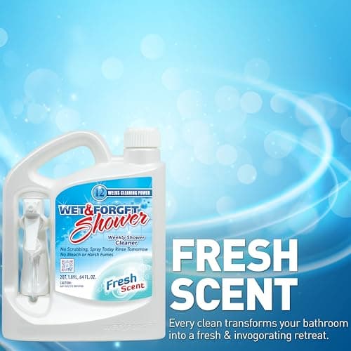 Wet & Forget Shower Cleaner Spray Multi-Surface Weekly Application Requires No Scrubbing, Bleach-Free Formula, Ready to Use, Fresh Scent, 3 Months of Cleaning, 64 Fluid Ounces, 1 Pack — view 4