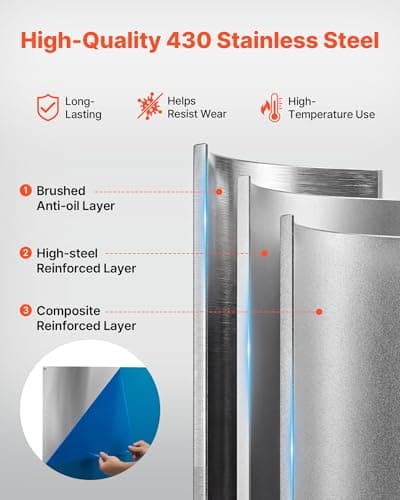 VEVOR 36" x 30" Stainless Steel Backsplash for Stove, Ultra Flat Splatter Guard, Wall Shield Range Hood Backsplash, Easy Clean Kitchen Wall Metal Panel, Pre-Drilled Holes for Easy Installation, Silver — view 3