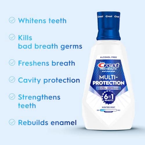 Crest Pro-Health Advanced Mouthwash, Alcohol Free, Extra Whitening, Energizing Mint Flavor, 946 mL (32 fl oz) — view 3