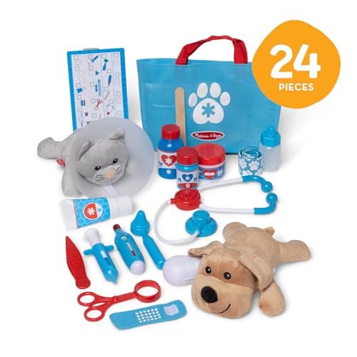 Melissa & Doug Examine and Treat Pet Vet Play Set, 24-Piece Animal Doctor Playset with Dog & Cat Plushies, Pet Doctor Kit & Accessories, Preschool Toys for Girls & Boys Ages 3+ — view 2