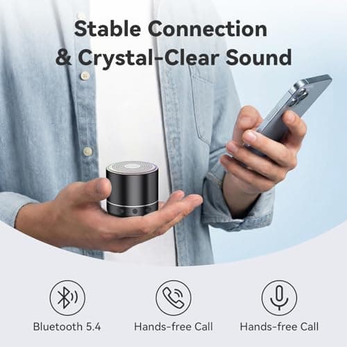 Mini Bluetooth Speaker, 2026 Ultra-Light Mini Bluetooth Speaker, IP7 Waterproof Brief Design, Small Shower Travel Speaker for Outdoor, 8H Playtime, Perfect for Backpacking, Bike, Beach & Gift Black — view 4