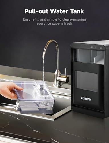EUHOMY Nugget Ice Maker Countertop, 40Lbs/24H Pebble Ice Maker Machine, Self-Cleaning Countertop Sonic Ice Makers with Ice Scoop&Basket, Pellet Ice Maker Machine for Home/Kitchen/Office — view 5