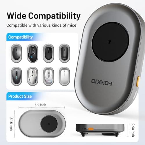 HONKID Undetectable Mouse Mover Jiggler with ON/Off Switch and USB Port Drive-Free,Simulate Physical Automatically Mouse Movement,Prevent Computer Laptop Inactive/Lockdown (Silver) — view 5