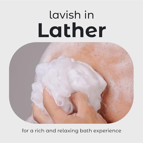 MainBasics Shower Loofah Sponge Pouf, Set of 3, Airy Blossom — view 3
