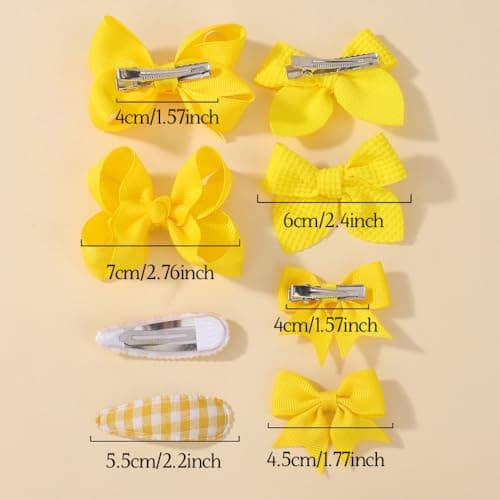 8pcs Pink Baby Girl Hair Bow Clips Set 1.6"-2.8" Toddler Hair Clips Boutique Grosgrain Ribbon Bow Knitted Butterfly Hair Barrettes Accessories for Infant Toddler Kids