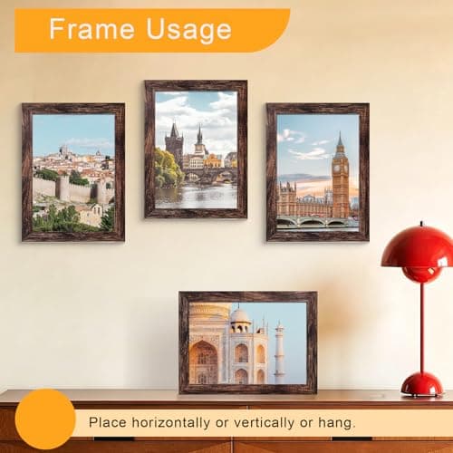 BESCRCL 5x7 Picture Frame Wall or Tabletop, Engineered Wood Frames for 5 x 7 Picture, Brown, 1 Pack — view 2