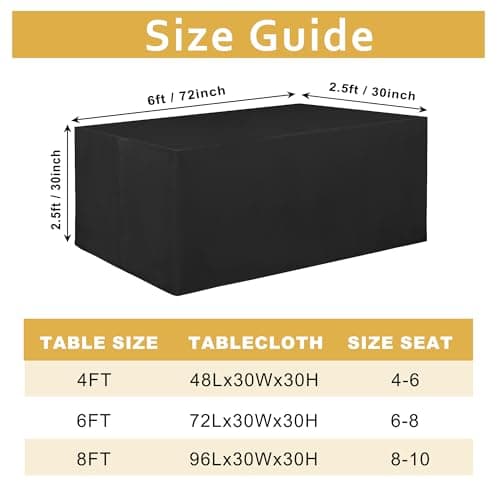 JIUZHEN Black Waterproof Polyester Table Cloth 2 Pack, Fitted Tablecloths for 6 Foot Tables, 72 x 30 Inch Rectangular Tablecloth for Events, Weddings, Parties, Banquets