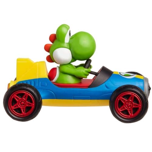 Mario Kart Jakks Nintendo Yoshi in Blue Mach 8 Vehicle 2.5 inch Figure — view 5