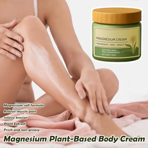 Total Relief Magnesium Cream, Nerve Relief Magnesium Cream with MSM & Arnica - Total Body Soothing Formula for Muscle Support & Recovery — 3 Pack Family Savings (5.28oz Total)