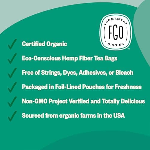 FGO Organic Spearmint Leaf Tea, 100 Count, Eco-Conscious Tea Bags, Resealable Bag, Packaging May Vary (Pack of 1) — view 3