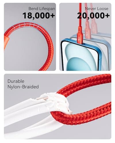 Multi Charging Cable, 3 in 1 Retractable Multiple Charger Cable, Fast Charging Cable, USB C Charger with Lightning/Micro/Type C for iPhone, iPad, Samsung, PS, Tablets & More (3,1ft) — view 3