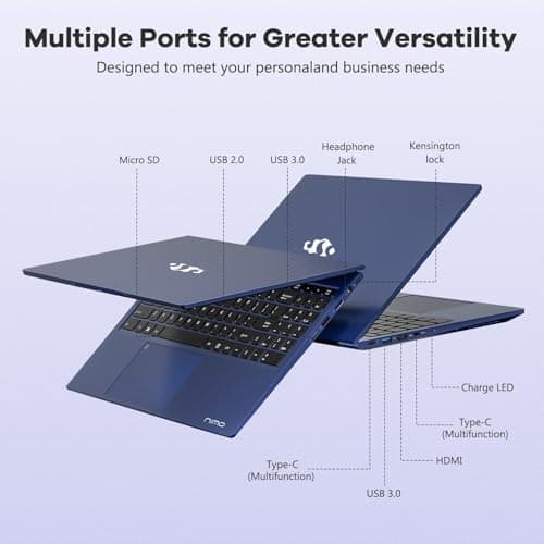 NIMO 15.6" IPS FHD-Light Gaming-Laptop,AMD Ryzen 5 6600H 16GB DDR5 RAM 256GB SSD (Beat i5-1335U, 6 Cores Up to 4.5GHz) AMD Radeon 660M GPU-Computer with 100W Type-C Backlit Keyboard Fingerprint — view 5
