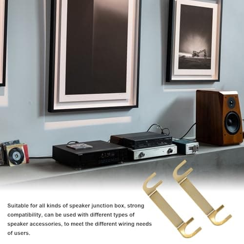 Speaker Wire Lugs - Pure Copper Gold Plated Connector | Audio Terminal Cup Adapter | Stereo Wiring Link Bridge for Amplifier Cabinet Crossover Binding Post Sound System Installation