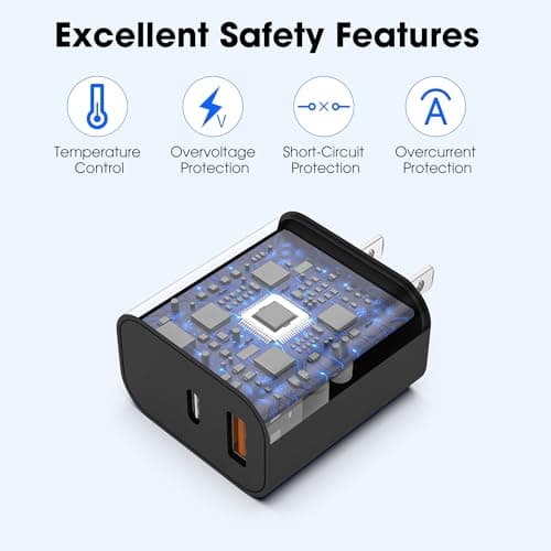 iPhone 17 16 15 Charger Fast Charging,20W USB C Wall Charger Block with 6ft Type C to C Cable Cord for Apple iPhone 17/17 Pro/17 Pro Max/17 Air/16/16 Plus/16 Pro/16 Pro Max/15 Pro Max/iPad Pro Black — view 3