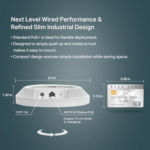 TP-Link EAP610 Omada Business WiFi 6 AX1800 Wireless Gigabit Access Point - Support Mesh, OFDMA, Seamless Roaming & MU-MIMO, SDN Integrated, Cloud Access & Omada App, PoE+ Powered, White, Dual-Band — view 2