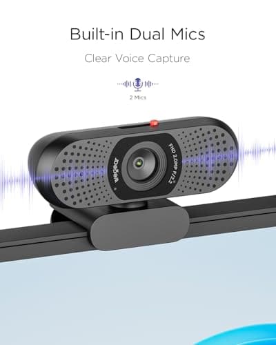 wegear Full HD 1080p Webcam for PC, Laptop & Desktop, Built-in Dual Microphones, Privacy Cover, 85°FOV, Fixed Focus, Plug & Play USB-A Computer Camera for Zoom, Teams, FaceTime, Google Meet, Streaming — view 4