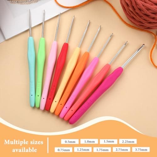 SHWAKK Crochet Hook, 3.75 mm Ergonomic Crochet Hook, Crochet Needles for Arthritic Hands, Knitting Needles with Soft Handle Beginners and Experienced Hobbyists (3.75 mm) — view 3