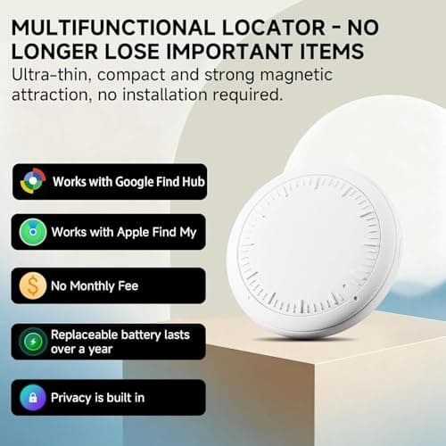 GPS Tracker for Vehicles, 1PCS Real Time Tracker Device for Vehicles Work with Find My (Available for Android and iOS), Mini Magnetic Car Tracker Device Hidden,No Monthly Fee,Waterproof