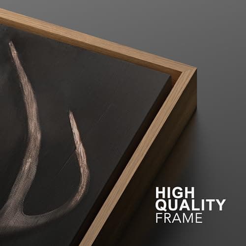 SIGNWIN Framed Canvas Print Wall Art Rustic Antler Skull Dark Dramatic Black Vintage-Inspired Deer and Elk Antlers Illustrations Decorative for Living Room, Bedroom, Office - 24"x36"x2 Natural — view 4