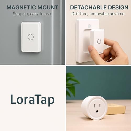 LoraTap Remote Control Outlet: Wireless Wall Switch — 656ft Range — on Off Outlet Switch for Lights & Small Appliances — Pre-Programmed & No Wiring — view 2