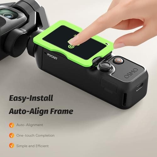 AMAZEAR Screen Protector for DJI Osmo Pocket 4P (3 Pack), Pocket 4 Pro Accessories Tempered Glass Screen Protective Cover, 9H Hardness, Ultra HD, Touch Sensitive, Bubble-Free(TGP & Frame) — view 2