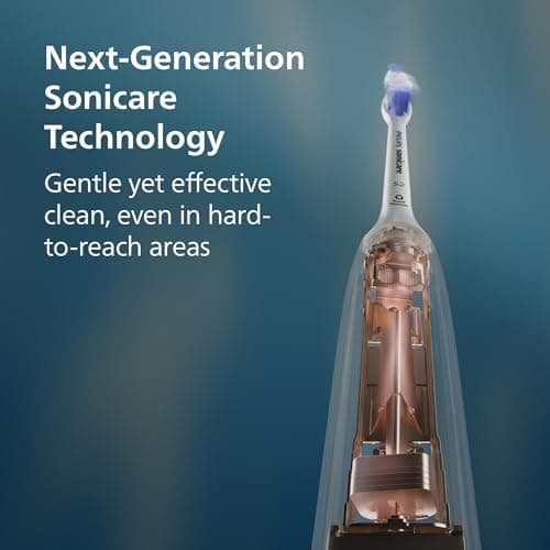 Philips Sonicare 5950 Series Electric Toothbrush, with Pressure Sensor, for Sensitive Gums, 6 Brushing Settings, SmarTimer, BrushPacer, 21-Day Runtime, Travel Case, White, HX7130/03