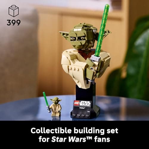 LEGO Star Wars: Attack of the Clones Yoda Bust with Lightsaber - Collectible Building Set for Adults, Ages 18+ - Star Wars Gift for Men & Women - Bedroom or Shelf Decor - 75438