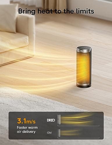 Dreo Space Heater for Bathroom and Indoor, 70°Oscillating, 5 Modes, Remote for Home Bedroom, 12H Timer, with ALCI Safety Plug — view 3