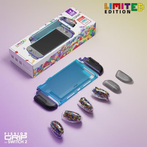 Savage Raven by Skull & Co. FissionGrip: Dockable Split Protective Case for Nintendo Switch 2 (2025), Slim PC Shell with Detachable Grip Cover - Color Block Limited Edition