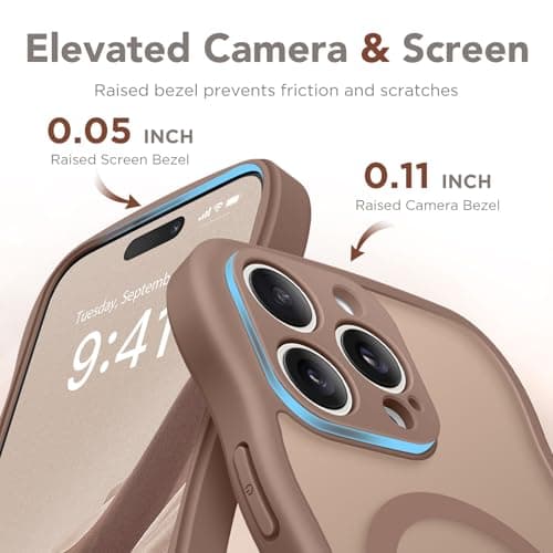 CAPRARO Cute for iPhone 15 Pro Max Case, Compatible with MagSafe, [Curly Wave Edge] [Full Camera Protection] [14 FT Drop Protection] Magnetic Phone Case for 15 Pro Max 6.7 Inch, Brown — view 5