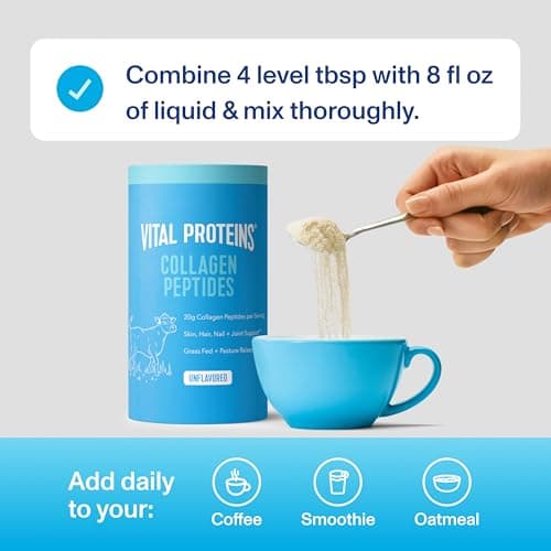 Vital Proteins Collagen Peptides Powder - Supports Hair, Nail, Skin, Bone & Joint Health, Unflavored, Collagen Protein 9.33 OZ — view 4