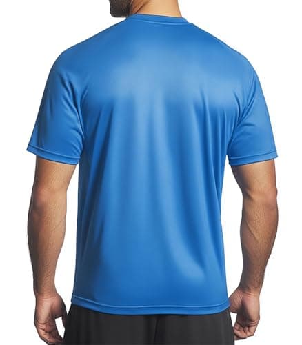 GritGlacier Instant Cooling Workout T-Shirt, Quick Dry Performance Athletic Tee for Running, Gym & Training Moisture Wicking Comfort Undershirt(Frost Blue L)