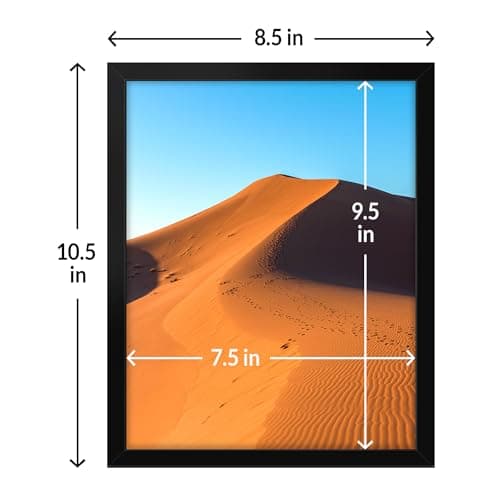 LaVie Home 8x10 Picture Frame for Wall Display, 8x10 Black Picture Frame with HD Plexiglas, 8 x 10 Poster Frame 1 Pack, Display Frame for Vertical or Horizontal, Classic Collection — view 2