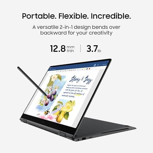 Samsung 16” Galaxy Book5 Pro 360 Copilot+ PC, AI Business Laptop, Windows 11 Pro, Intel Core Ultra 7 Processor 258V, 3K AMOLED Touchscreen, 32GB / 1TB, 120HZ, 2025 Model NP964QHA-KG2US, Gray — view 3