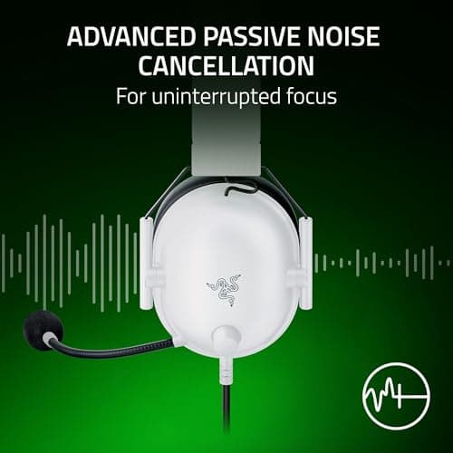 Razer BlackShark V2 X Xbox Gaming Headset: 50mm Drivers - Cardioid Mic - Lightweight - Comfortable Noise Isolating Earcups - for Xbox Series X, Series S, PS5, PC, Switch via 3.5mm Audio Jack - White — view 3
