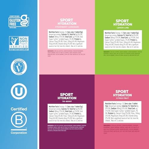 Nuun Sport Electrolyte Tablets, Gluten Free & Vegan, Mixed Flavor, 4 Pack (40 Servings Total) — view 4