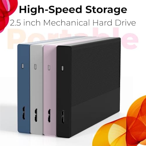 1TB External Hard Drive USB 3.0 Portable Hard Disk Storage & Memory Expansion HDD, Backup External Hard Drive for Laptop/Computer/Book/Desktop - Blue — view 4