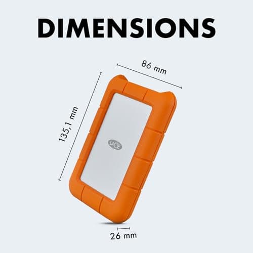 LaCie Rugged USB-C, 4TB, Portable External Hard Drive, Drop, Shock, Dust, Rain Resistant, for Mac & PC (STFR4000800) — view 5