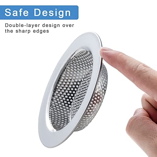 Honmein 2 Pcs Sink Strainer for Most Kitchen Sink Drain Basket, Upgraded Double-Layer Safe Design Kitchen Sink Strainer (Outer Diameter 4.5 Inch) — view 2