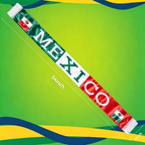 TOSOUATOP Scarf For World Cup 2026【HD Printing】【Druable】【Skin Friendly】 Mexico Soccer Scarf