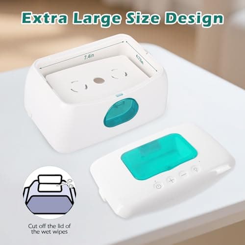 Baby Wipe Warmer with 16-Level Precision Heating, Portable USB-Powered Wet Wipe Warmer, Auto-Lift Spring Wet Wipes Dispenser, Gentle 45°-60° Diaper Wipes Warmer for Diaper Changes, Home & Travel Use — view 5