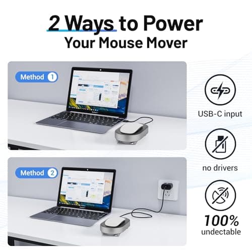 HONKID Undetectable Mouse Mover Jiggler with ON/Off Switch and USB Port Drive-Free,Simulate Physical Automatically Mouse Movement,Prevent Computer Laptop Inactive/Lockdown (Silver) — view 3