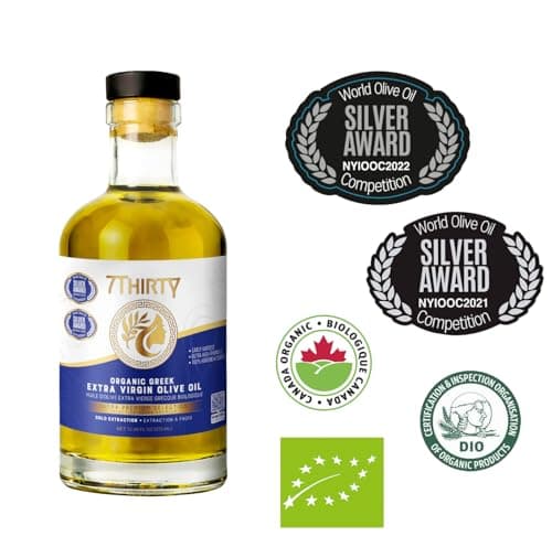 New 2025 Harvest | High Phenolic | Hydroxytyrosol | Early Harvest | 7Thirty Ultra Premium Greek Organic Extra Virgin Olive Oil | Polyphenol-Rich | First Cold Pressed | Single-Estate | Unfiltered | Raw