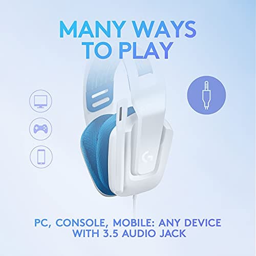 Logitech G335 Wired Gaming Headset, with Flip to Mute Microphone, 3.5mm Audio Jack, Memory Foam Earpads, Lightweight, Compatible with PC, PlayStation, Xbox, Nintendo Switch/Switch 2 - White — view 2