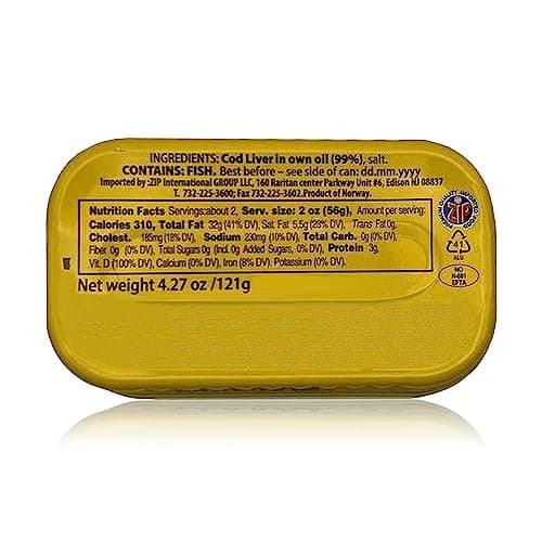 Riga Gold Cod Liver in Own Oil 4.27oz/ 121g From Iceland pack of 12