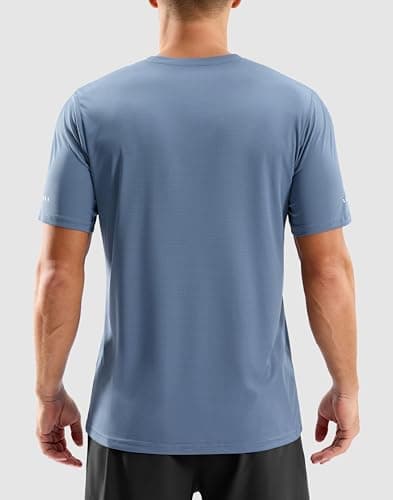 Men's Workout Breathable T-Shirts Dry Fit UPF 50+ Sun Shirts Quick Dry Cooling Tee for Athletic, Running, Hiking (Slate Blue, XL)