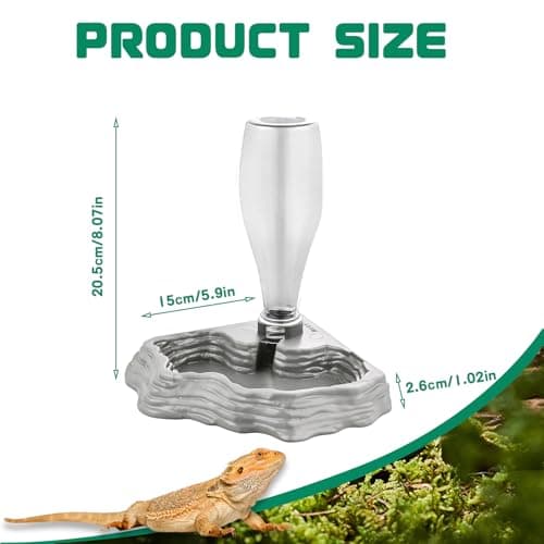 Yharnamite Reptile Water Dispenser, Terrarium Corner Bowl, Automatic Amphibians Water Bowl, Pet Aquarium Ornament for Tortoise Lizard Chameleon Turtle Frog Spider Gecko